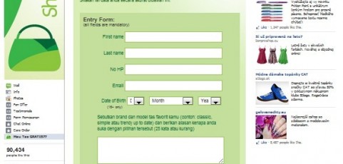 Shoppingtas Facebook Contest Application